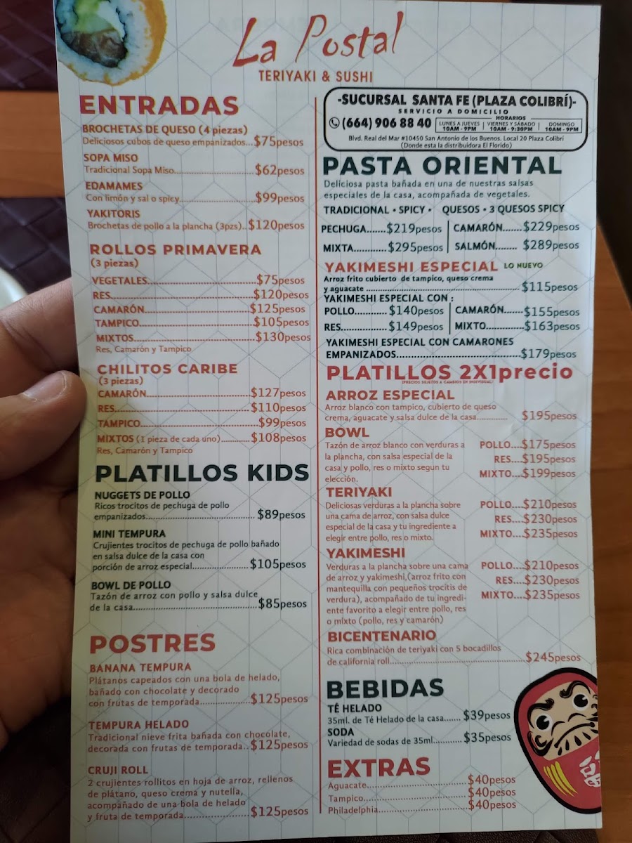 Menu La Postal Teriyaki & Sushi Suc Santa Fe-2