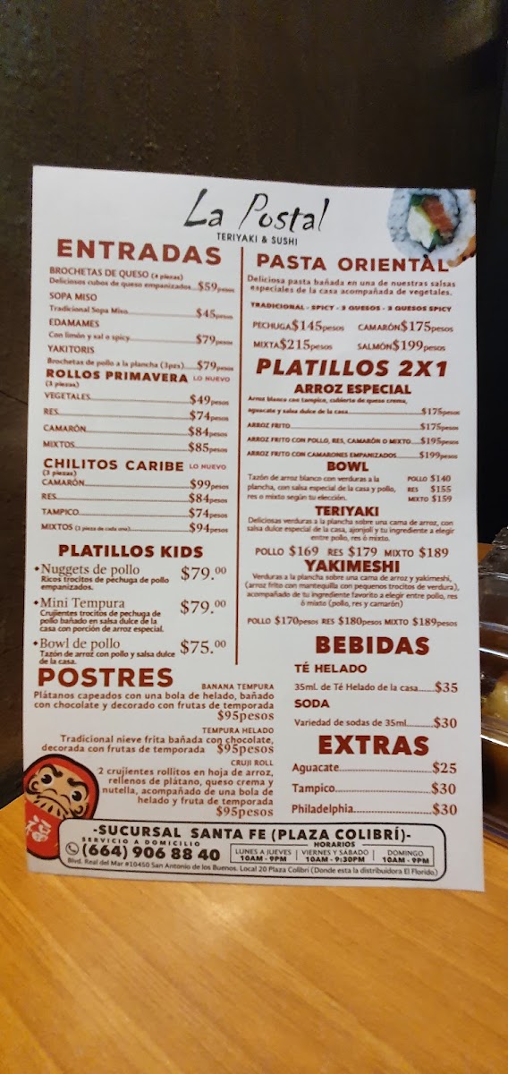 Menu La Postal Teriyaki & Sushi Suc Santa Fe-8